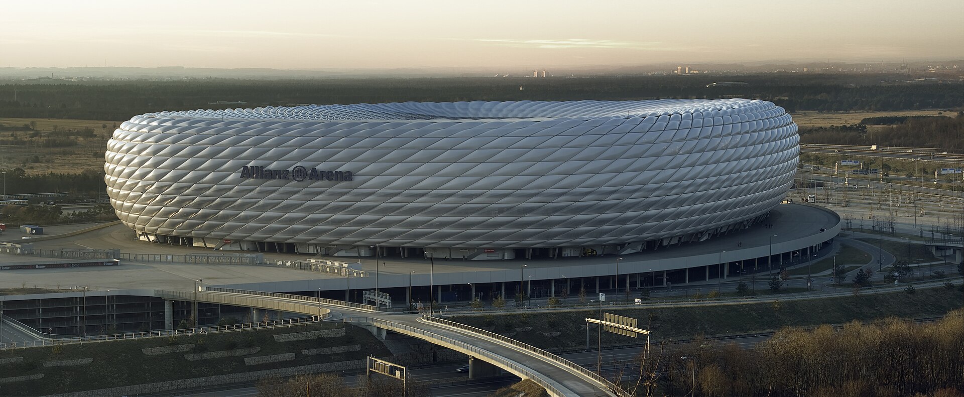 The Allianz Arena in daylight