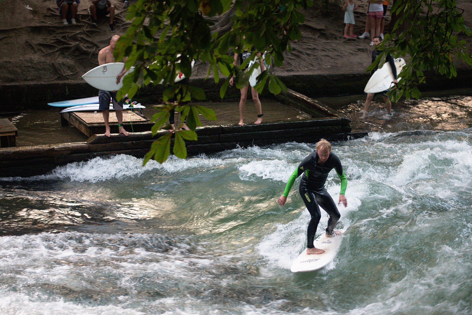 A surfer on the Eisbach wave