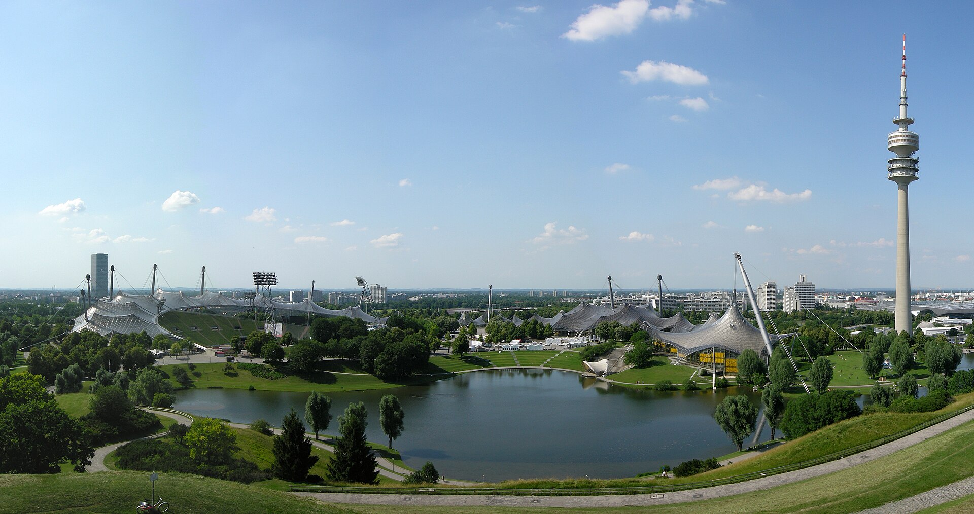 The Olympiapark lake and tent roof